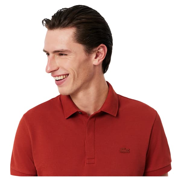 Lacoste Herr Pikétröja i Piqué Stretch Regular XS Röd Red XS