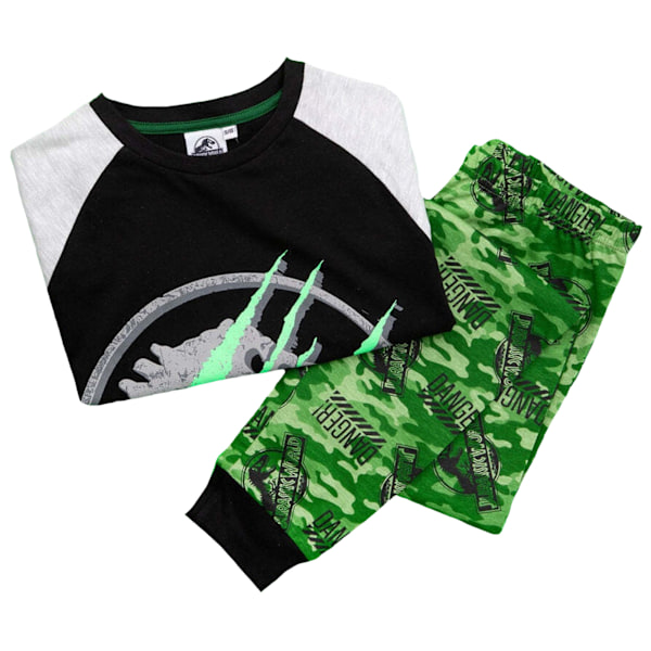 Jurassic World Pojkar Camo Långärmad Pyjamas Set 9-10 År Bla Black/Green 9-10 Years
