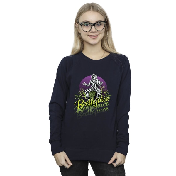 Beetlejuice Dam/Dam Purple Circle Sweatshirt XL Marinblå Navy Blue XL