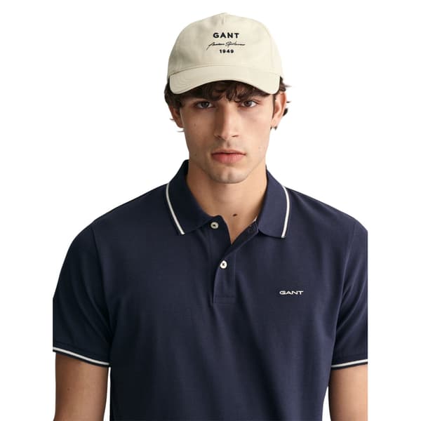 Gant Herr Broderad Pikétröja S Evening Blue Evening Blue S