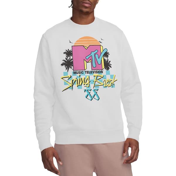 MTV Unisex Vuxen Spring Break Checkerboard Sweatshirt S Vit White S