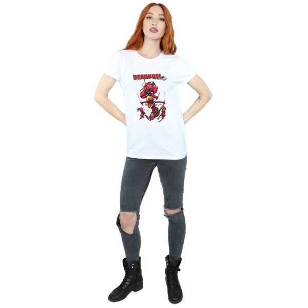 Marvel Womens/Ladies Deadpool Family Cotton Boyfriend T-Shirt M White M