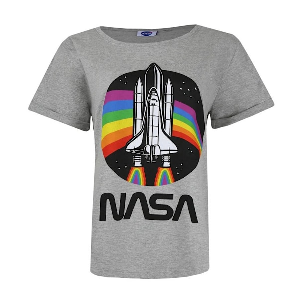 NASA Dam/Kvinnor Regnbåge Bomull T-Shirt M Sports Grå Sports Grey M