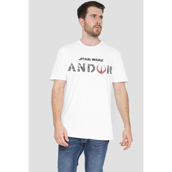 Star Wars Andor Logo T-Shirt för män S Vit White S