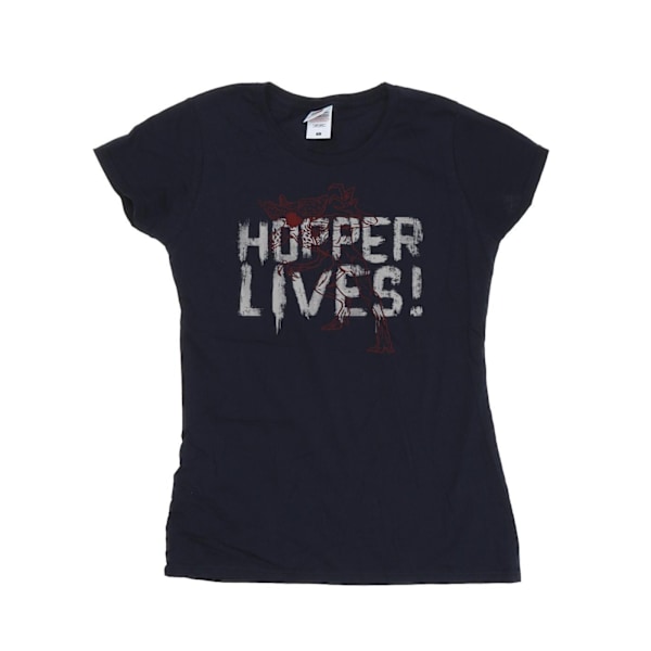 Netflix Dam/Kvinnor Stranger Things Hoppers Live Bomull T-shirt Navy Blue XXL
