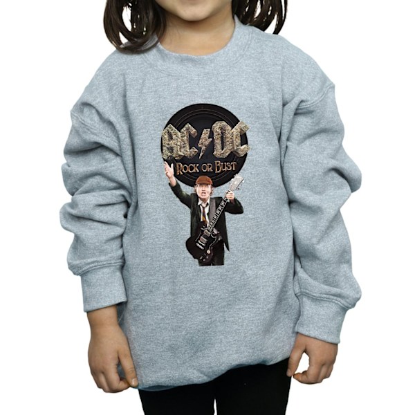 AC/DC Girls Rock Or Bust Angus Young Sweatshirt 9-11 år Spor Sports Grey 9-11 Years