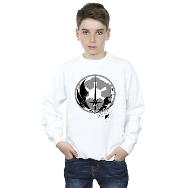 Star Wars Boys Obi-Wan Kenobi Fractured Logos Sweatshirt 12-13 White 12-13 Years