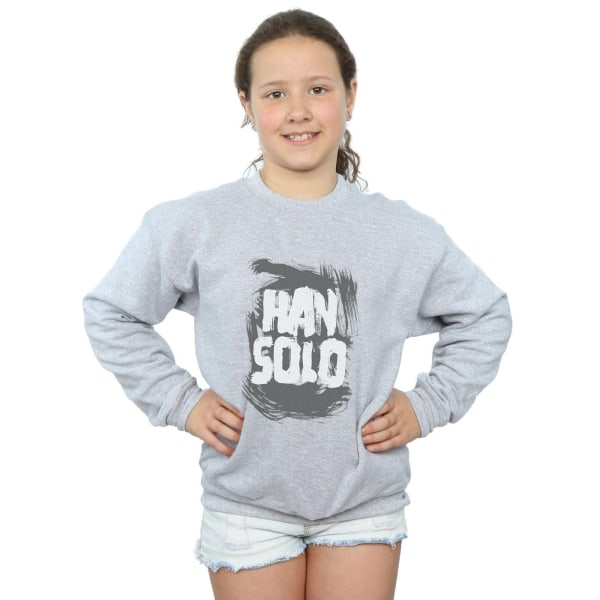 Star Wars Girls Han Solo Text Sweatshirt 12-13 år Sport Gre Sports Grey 12-13 Years