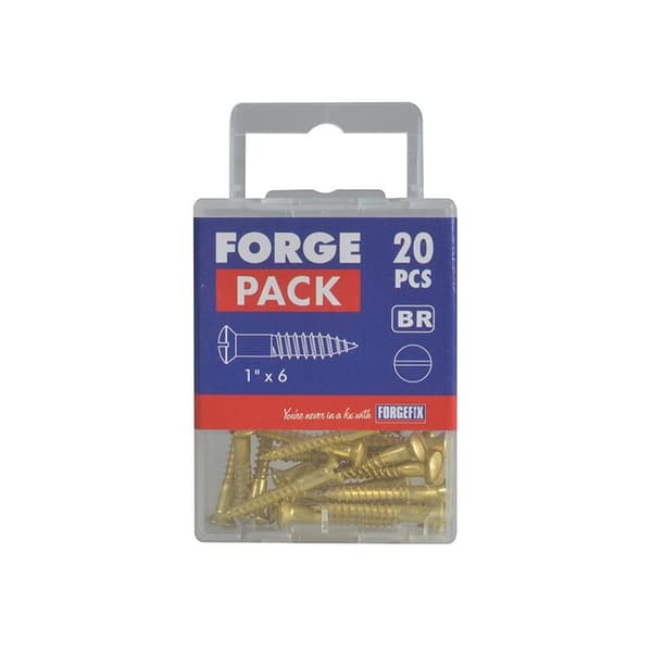 Forgefix Träskruvar, Spårskruv, Rah, Mässing, Forgepack 1 tum x 6 Fo Multi Colour 1in x 6 ForgePack 20
