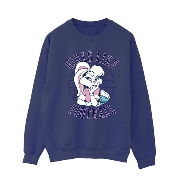 Looney Tunes Dam/Damer Lola Bunny Flickor Gillar Fotboll Sweatshirt Navy Blue XXL