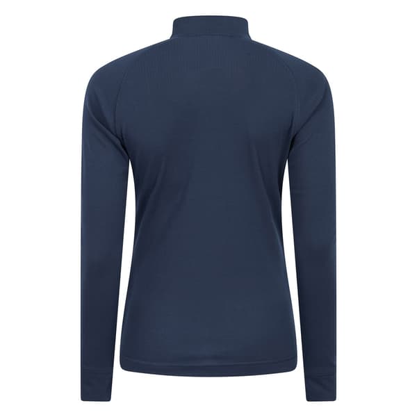 Mountain Warehouse Dam Talus Zip Neck Långärmad Termisk Topp för Kvinnor Navy 24 UK