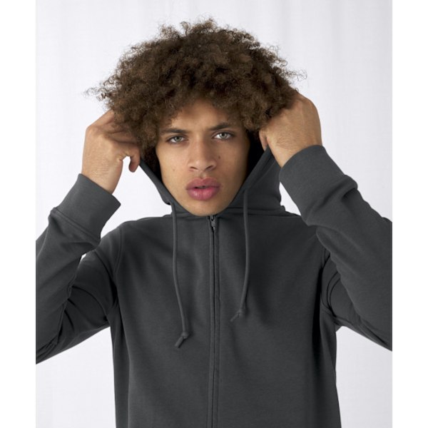 B&C Herr Zippade Hoodie XL Asfalt, Organisk Bomull Asphalt XL
