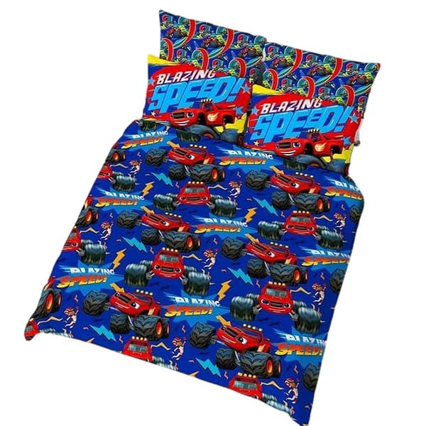 Blaze och Monstermaskinerna Brinnande Hastighet Vändbart Påslakanset Multicoloured Double