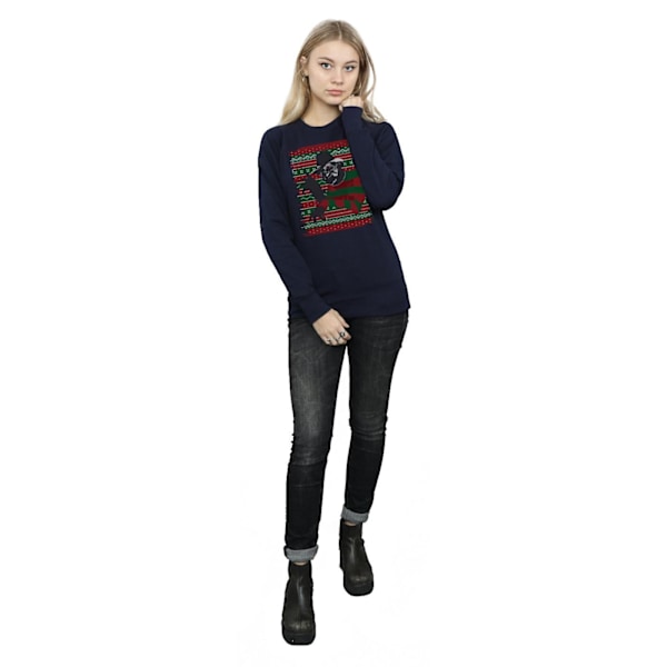 A Nightmare On Elm Street Dam/Damer Jul Fair Isle Tröja Navy Blue XXL