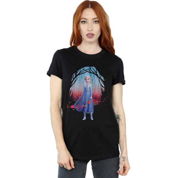 Disney Dam/Kvinnor Frozen 2 Elsa Find The Way Bomull Boyfrien Black XL