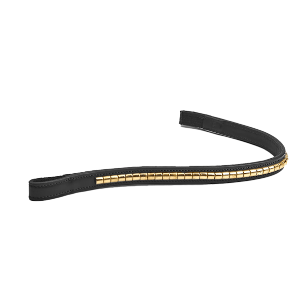 Velociti Rapida Läder Clincher Häst Pannband Helt Svart/Mässing Black/Brass Full