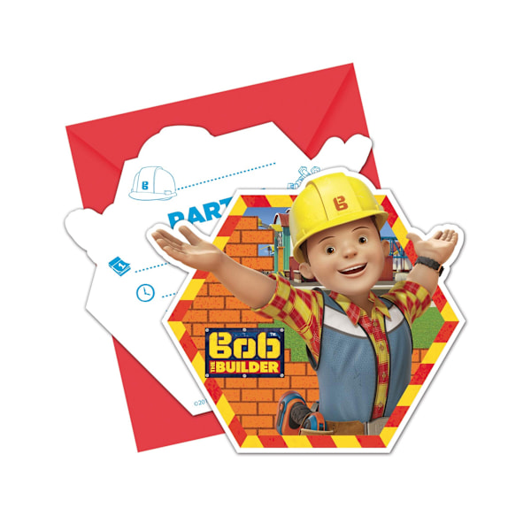 Bob the Builder Tryckta Inbjudningar (Förpackning om 8) En Storlek Flerfärgad Multicoloured One Size