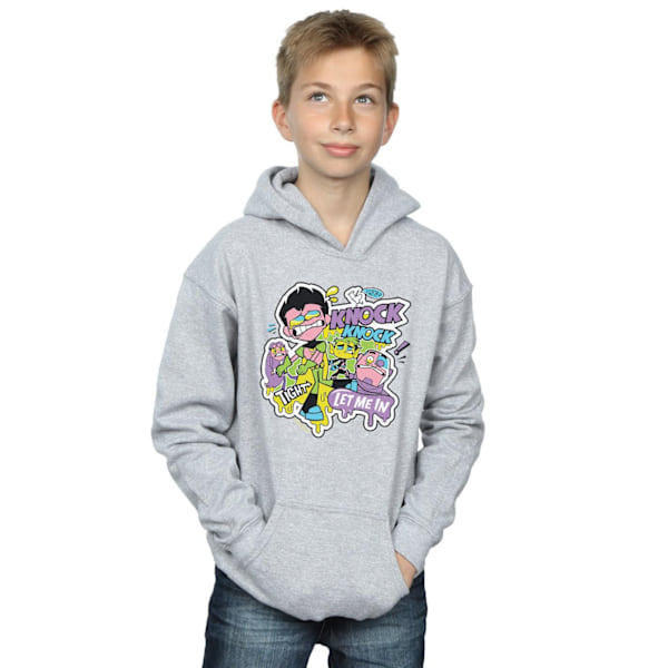 DC Comics Boys Teen Titans Go Knock Knock Hoodie 9-11 år Spo Sports Grey 9-11 Years