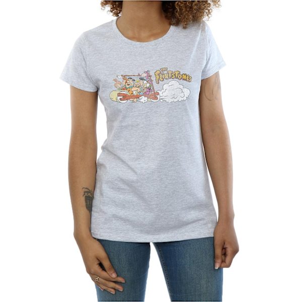 The Flintstones Dam/Dam Familjebil Distressed Bomull T-Sh Sports Grey XXL