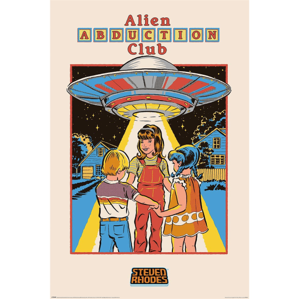 Steven Rhodes Alien Abduction Club Affisch One Size Multicoloure Multicoloured One Size