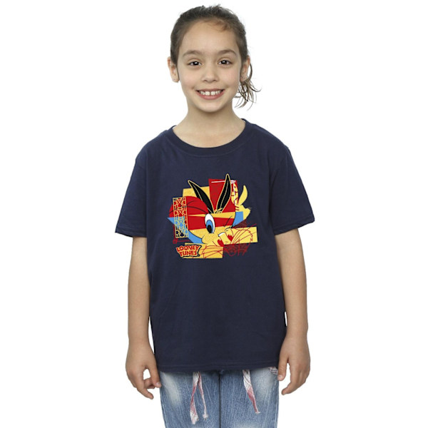 Looney Tunes Girls Tweeday Rabbit Nyår Bomull T-shirt 3-4 år Navy Blue 3-4 Years