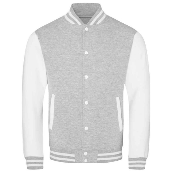 Awdis Unisex Varsity Jacka L Heather Grey/White Heather Grey/White L