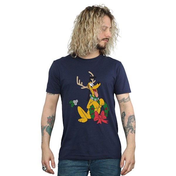 Disney Herr Pluto Jul Ren T-shirt XXL Marinblå Navy Blue XXL