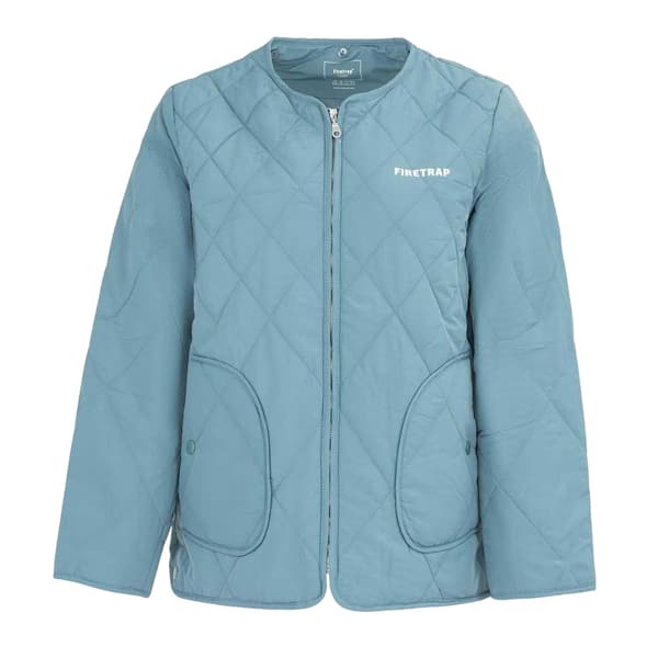 Firetrap Quiltad jacka med avslappnad passform för dam, storlek 8 UK, blå Blue 8 UK