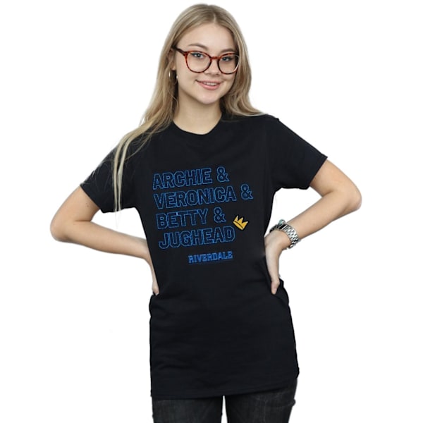 Riverdale Dam/Damer Karaktärsnamn Bomull Boyfriend T-Shir Black XL