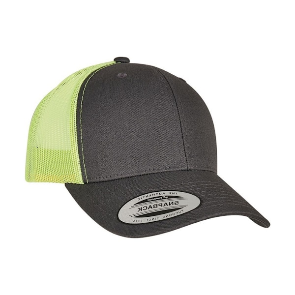 Flexfit Unisex Retro Tvåfärgad Trucker Cap En Storlek Charco Charcoal/Neon Green One Size