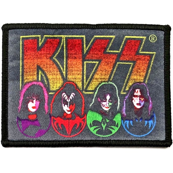 Kiss-logotyp, ansikten och ikoner stryks på lappen En one size Flerfärgad Multicoloured One Size