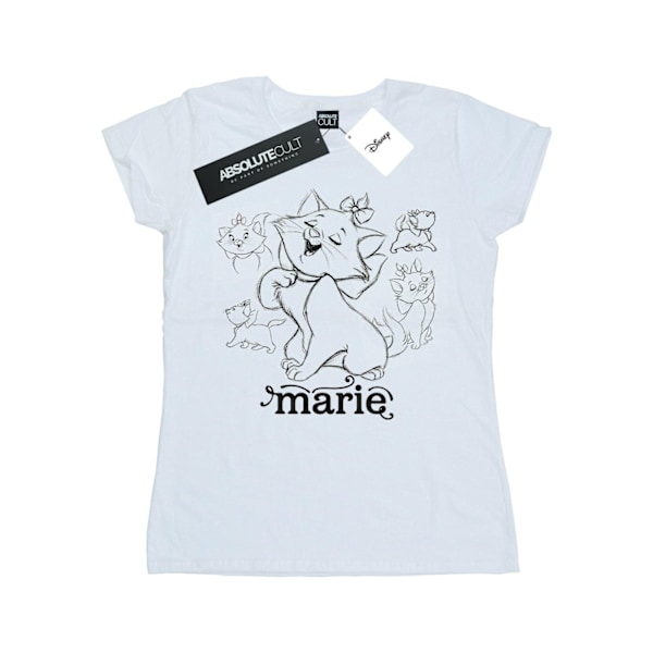 Disney Womens/Ladies Marie Collage Sketch Bomull T-shirt S Vit White S