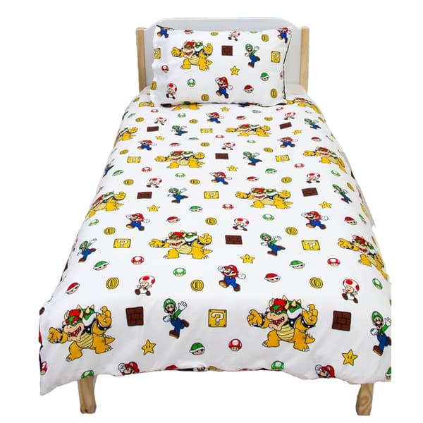 Super Mario Påslakanset Enkel Flerfärgad Multicoloured Single