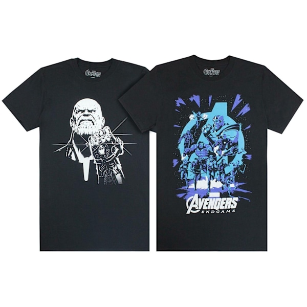 Avengers Endgame Galactic Print Thanos Monochrome T-shirt för män Black M