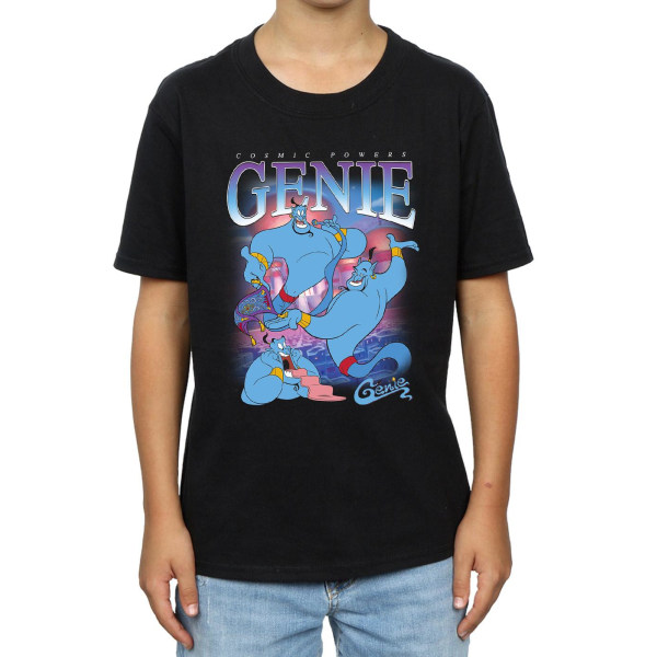 Aladdin Boys Genie Montage bomull T-shirt 7-8 år Svart Black 7-8 Years