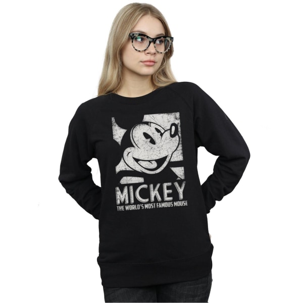 Disney Dam/Damer Mickey Mouse Mest Berömda Sweatshirt XL Bla Black XL