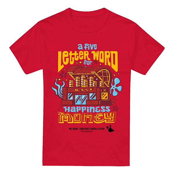 SvampBob Fyrkant Herr Pengar Herr Krabba T-Shirt 4XL Röd Red 4XL