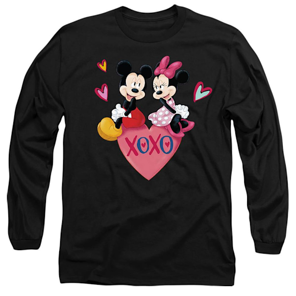 Mickey Mouse Unisex Vuxen Xoxo Minnie Mouse Alla Hjärtans Dag T-S Black L