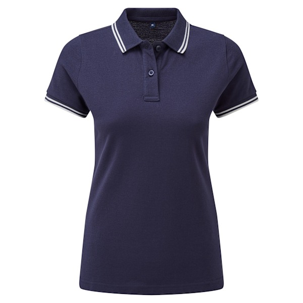 Asquith & Fox Dam/Dam Classic Fit Tipped Polo M Marinblå/Vit Navy/White M