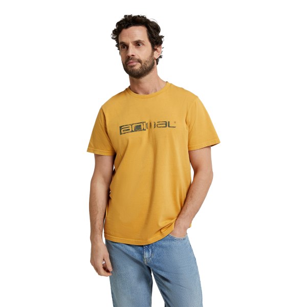Animal Mens Jacob Back Print Organic Logo T-Shirt L Gul Yellow L