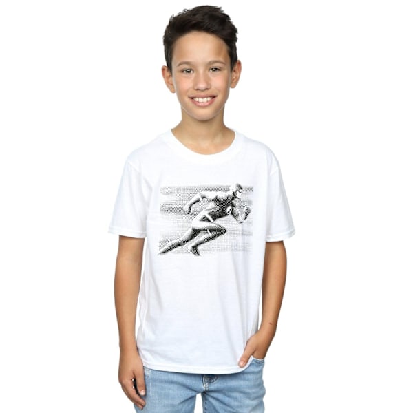 DC Comics Boys The Flash Spot Racer T-Shirt 7-8 år Vit White 7-8 Years