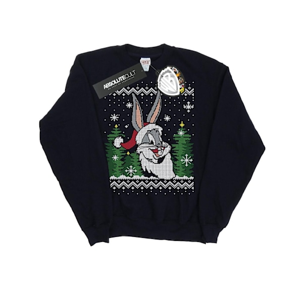 Looney Tunes Girls Bugs Bunny Jul Fair Isle Sweatshirt 12 Navy Blue 12-13 Years