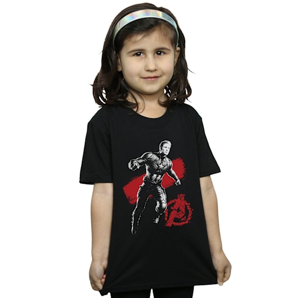 Marvel Girls Avengers Endgame Mono Captain America Bomull T-shirt Black 12-13 Years