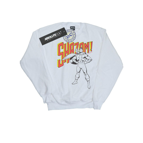 DC Comics Dam/Kvinnor Shazam Mono Action Pose Sweatshirt M Wh White M