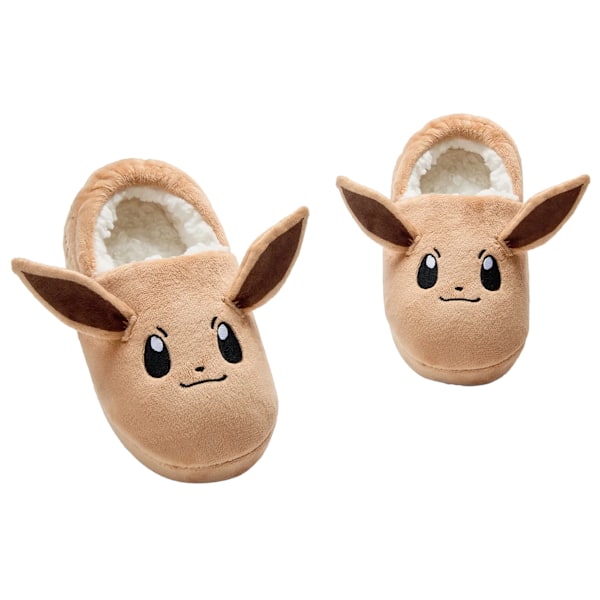 Pokemon Flickor Eevee 3D Tofflor 1 UK Barn Brun Brown 1 UK Child