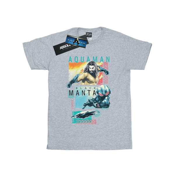 DC Comics Boys Aquaman Character Tiles T-Shirt 7-8 år Sport Sports Grey 7-8 Years