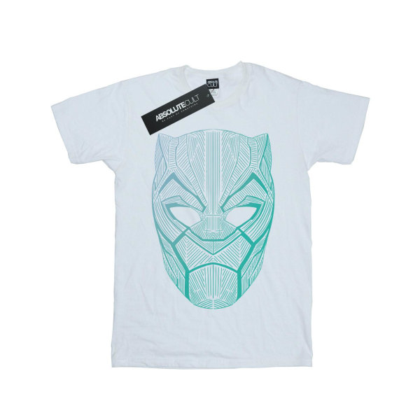 Marvel Boys Black Panther Tribal Mask T-shirt 12-13 år Vit White 12-13 Years
