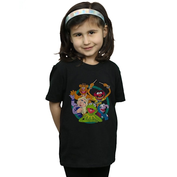 Disney Girls The Muppets Group Circle Bomull T-shirt 5-6 år Black 5-6 Years