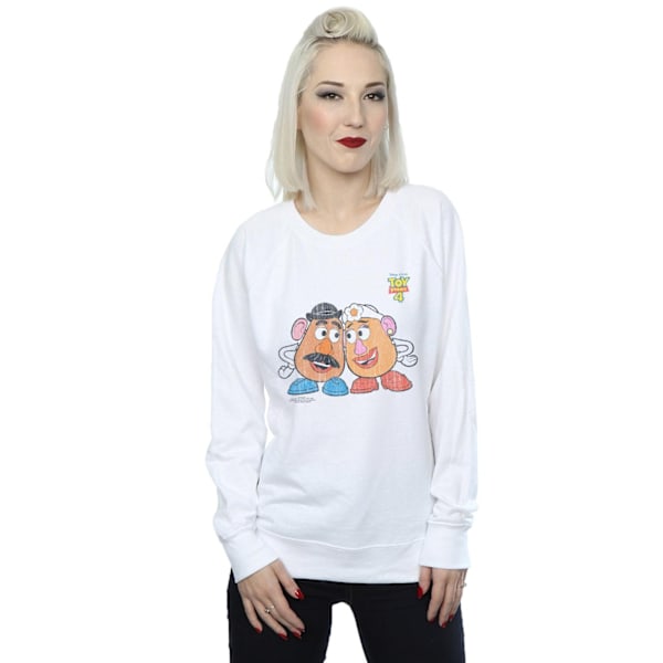 Disney Dam/Kvinnor Toy Story 4 Mr And Mrs Potato Head Sweatshirt White XXL