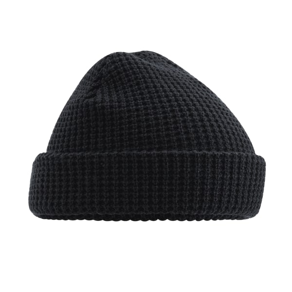 Beechfield Unisex Adult Classic Waffle Knitted Beanie One Size Black One Size